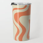Liquid Swirl Abstract Pattern in Pumpkin Orange and Beige  Travel Mug Gallery Image 3