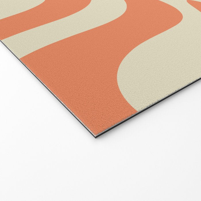 Liquid Swirl Abstract Pattern in Pumpkin Orange and Beige  Welcome Mat Gallery Image 2