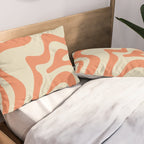 Liquid Swirl Abstract Pattern in Pumpkin Orange and Beige  Pillow Sham Gallery Image 2