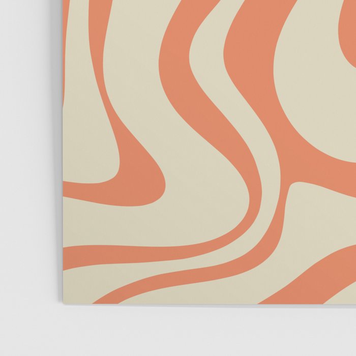 Liquid Swirl Abstract Pattern in Pumpkin Orange and Beige  Poster Gallery Image 3