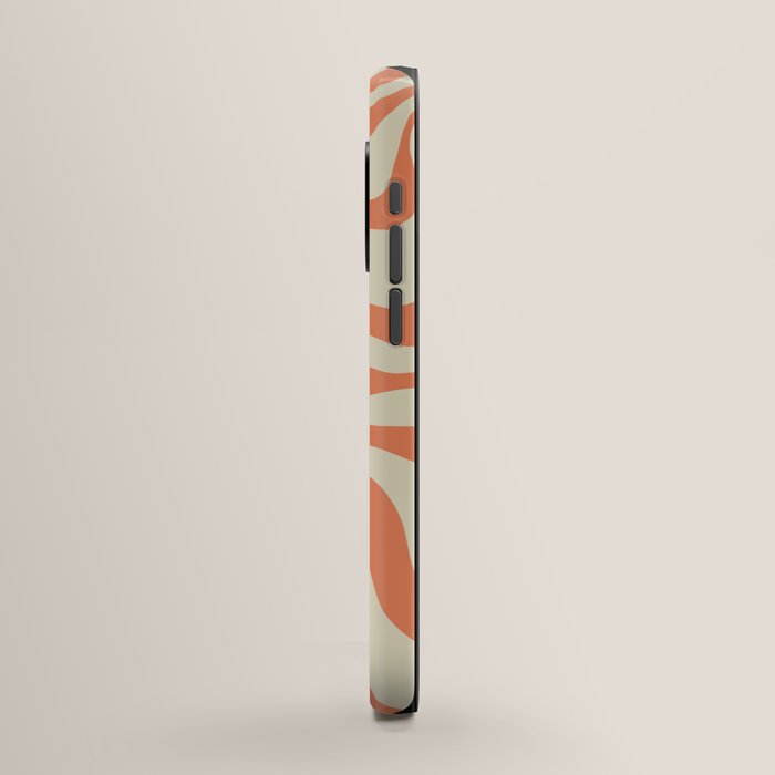 Liquid Swirl Abstract Pattern in Pumpkin Orange and Beige  iPhone Case Gallery Image 2