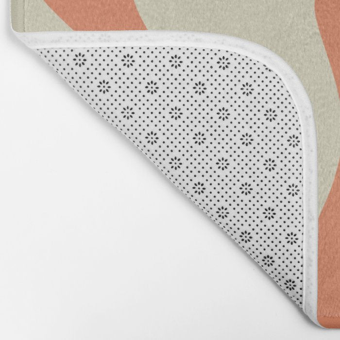 Liquid Swirl Abstract Pattern in Pumpkin Orange and Beige  Bath Mat Gallery Image 2