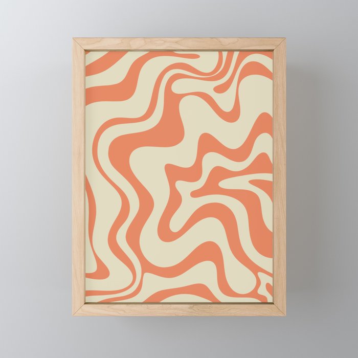 Liquid Swirl Abstract Pattern in Pumpkin Orange and Beige  Mini Art Print Gallery Image 1