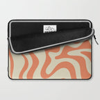Liquid Swirl Abstract Pattern in Pumpkin Orange and Beige  Laptop Sleeve Gallery Image 2
