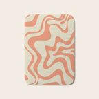 Liquid Swirl Abstract Pattern in Pumpkin Orange and Beige  Bath Mat Gallery Image 1