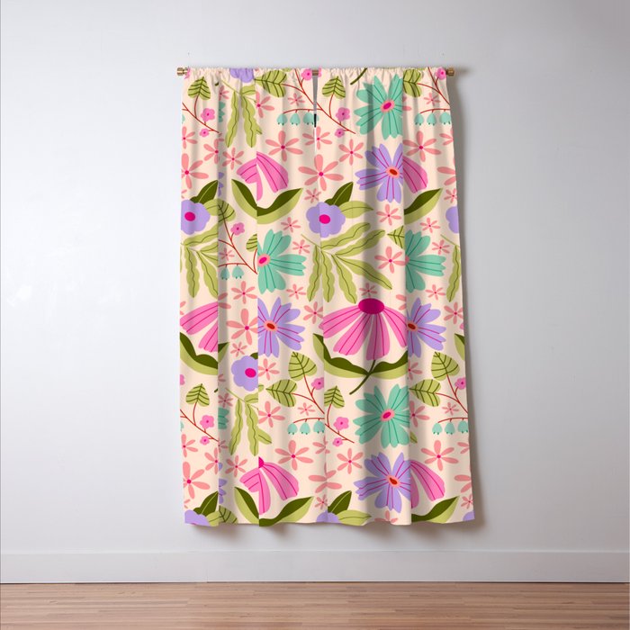 Colorful Garden - summer vibe Window Curtain Gallery Image 3