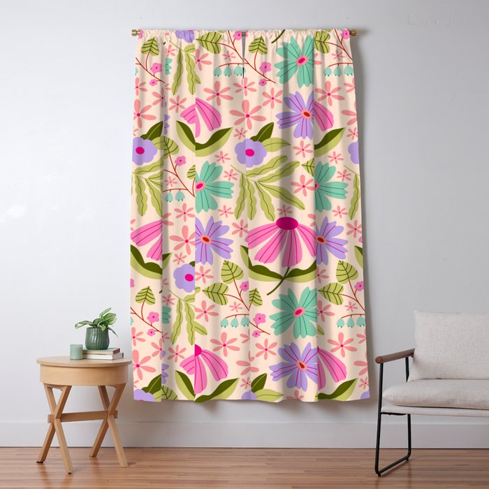 Colorful Garden - summer vibe Window Curtain Gallery Image 1