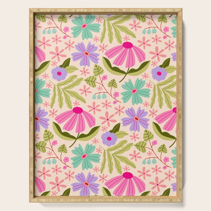 Colorful Garden - summer vibe Serving Tray Gallery Image 1