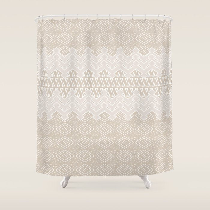 Akra in Tan Shower Curtain Gallery Image 1