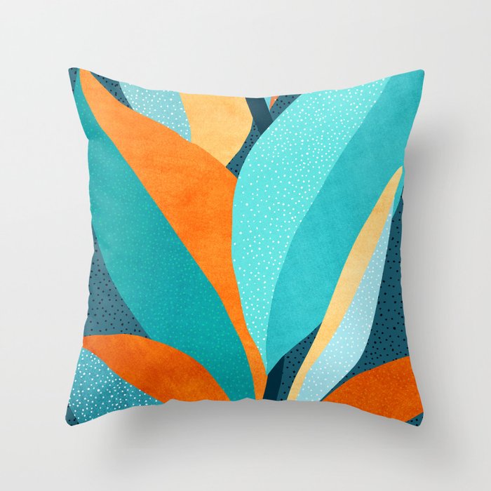 Abstract Tropical Foliage Throw Pillow Gallery Image 6