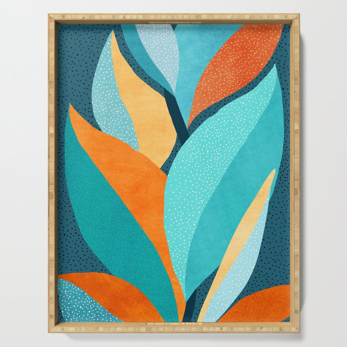 Abstract Tropical Foliage Serving Tray Gallery Image 1
