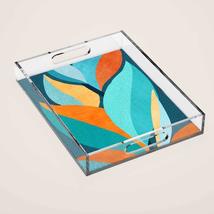 Abstract Tropical Foliage Acrylic Tray Gallery Image 1