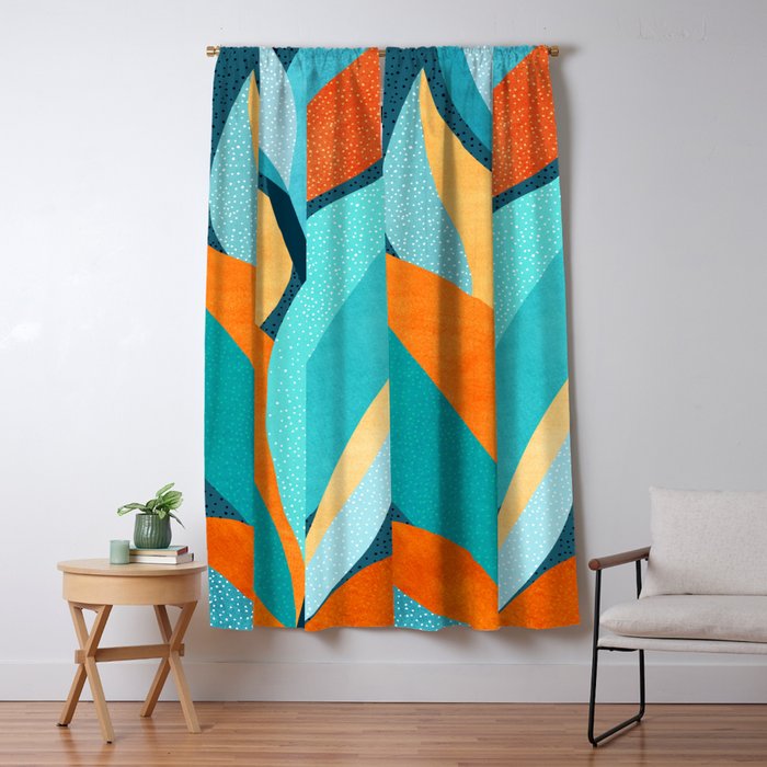 Abstract Tropical Foliage Window Curtain Gallery Image 1