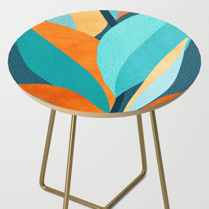 Abstract Tropical Foliage Side Table Gallery Image 2