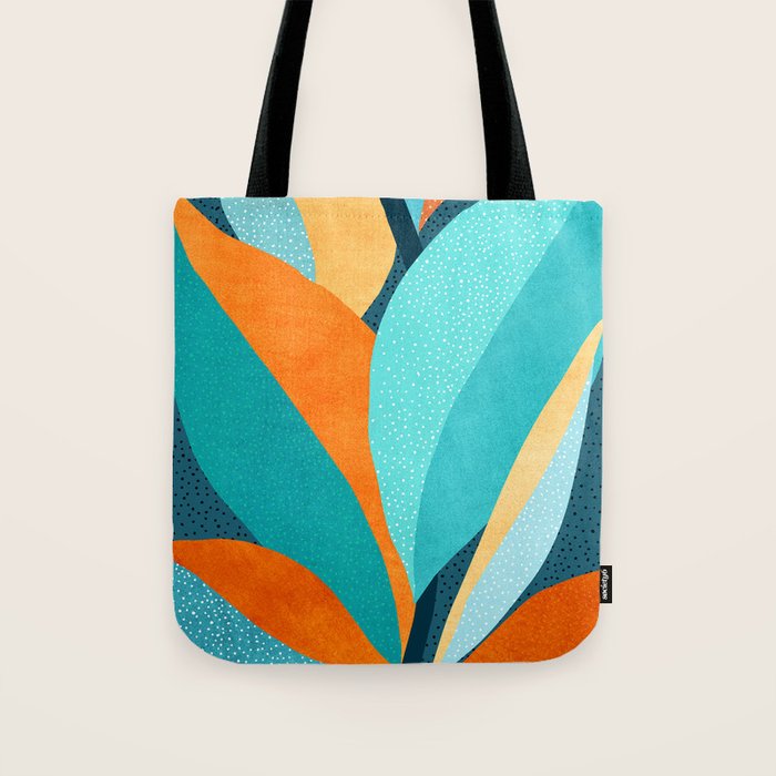 Abstract Tropical Foliage Tote Bag Gallery Image 1