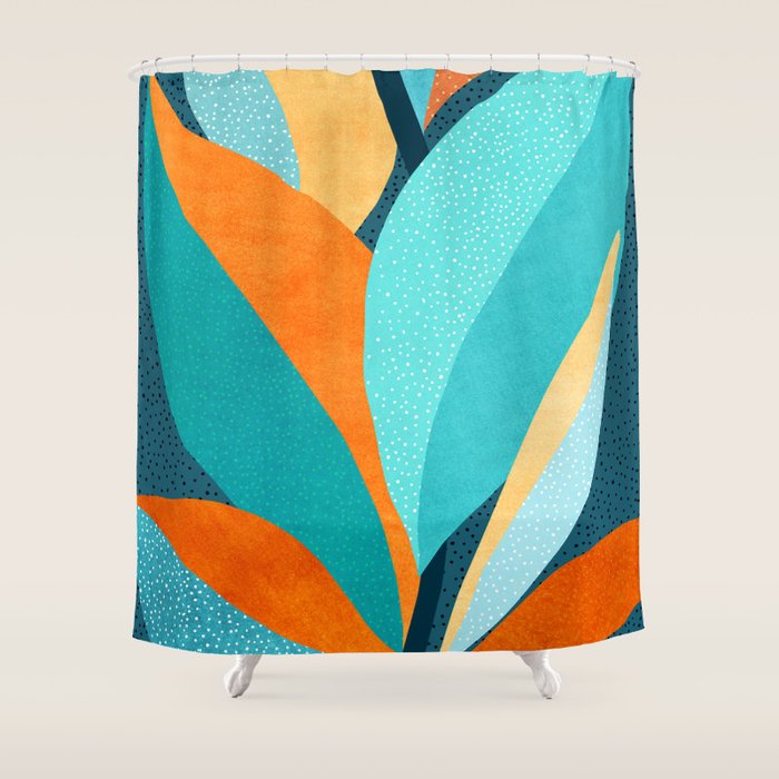 Abstract Tropical Foliage Shower Curtain Gallery Image 1