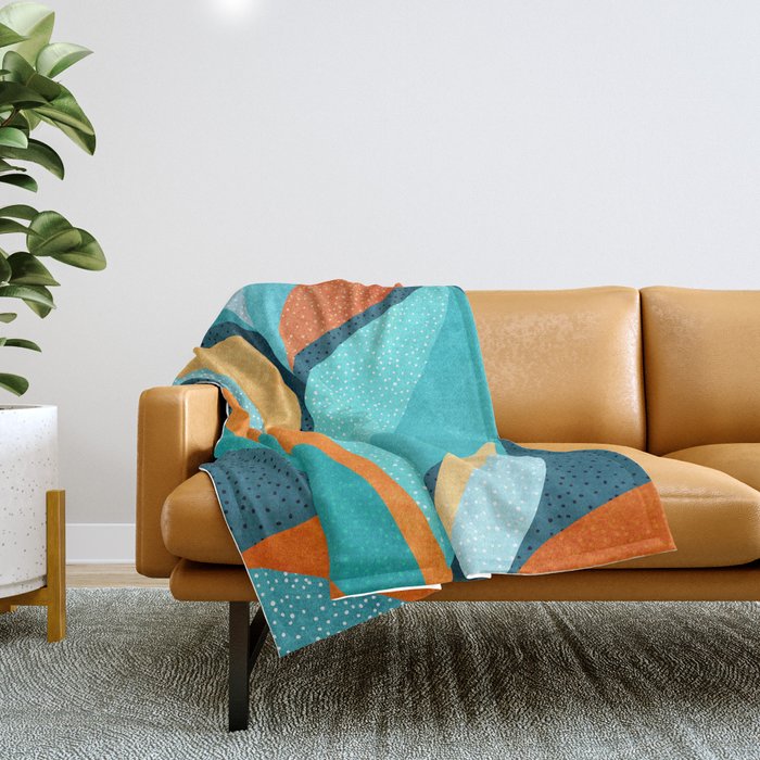 Abstract Tropical Foliage Throw Blanket Gallery Image 1