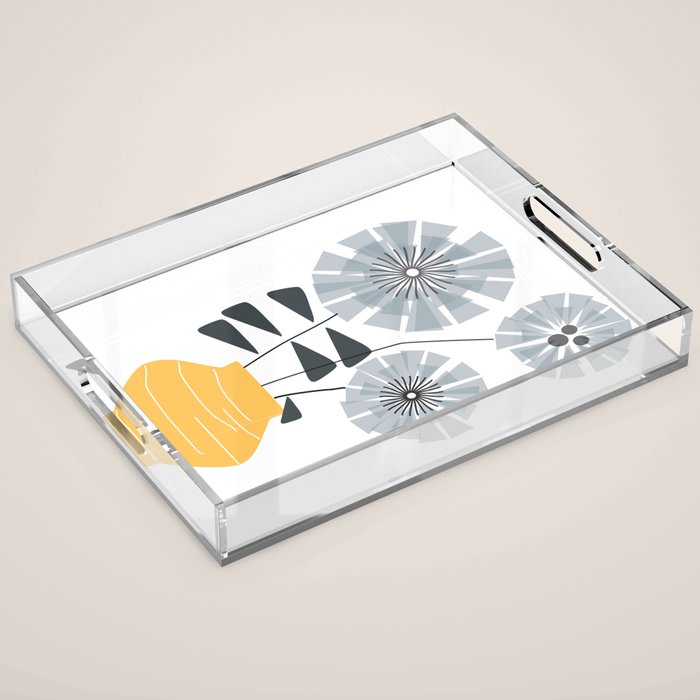 Midcentury Floral  Acrylic Tray Gallery Image 1