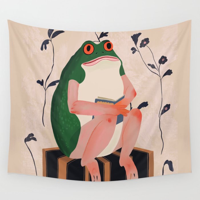 The Bookish Frog Wall Tapestry Gallery Image 4