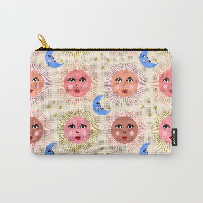 Retro Sun and Moon  Carry All Pouch Gallery Image 1