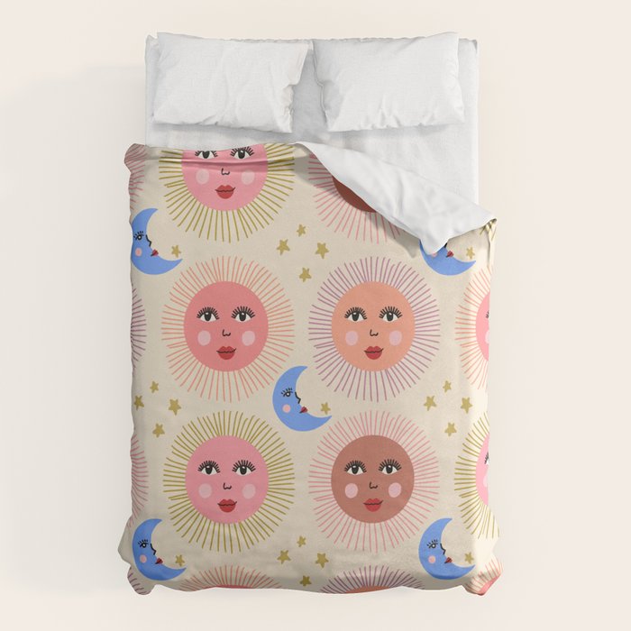 Retro Sun and Moon  Duvet Cover Gallery Image 6