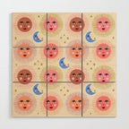 Retro Sun and Moon  Wood Wall Art Gallery Image 1