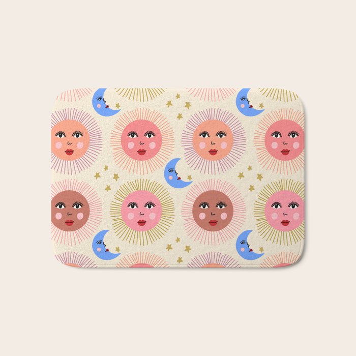 Retro Sun and Moon  Bath Mat Gallery Image 1