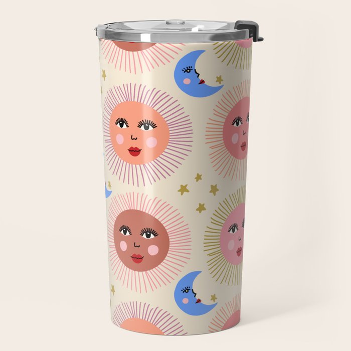 Retro Sun and Moon  Travel Mug Gallery Image 2