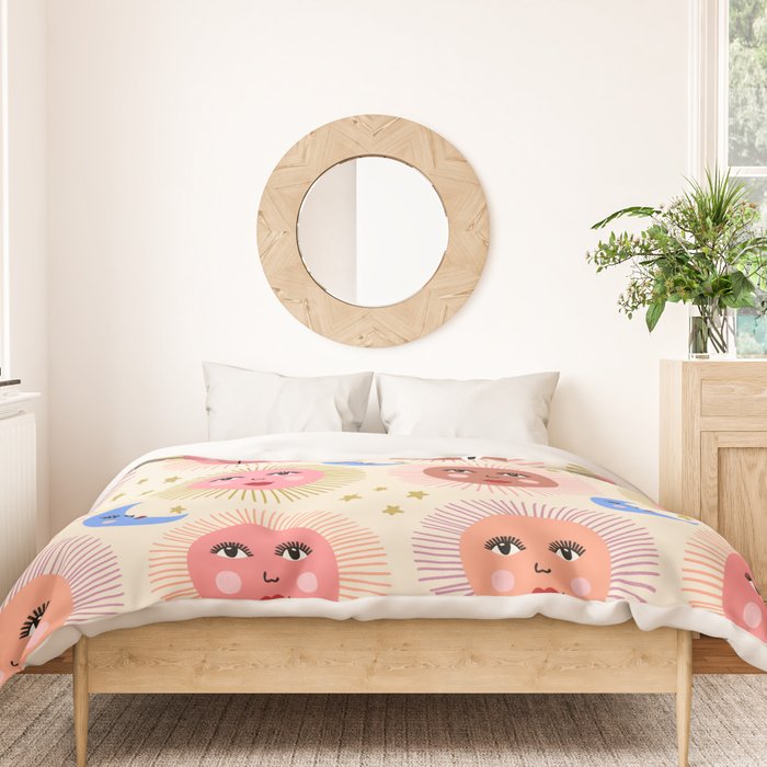 Retro Sun and Moon  Duvet Cover Gallery Image 3