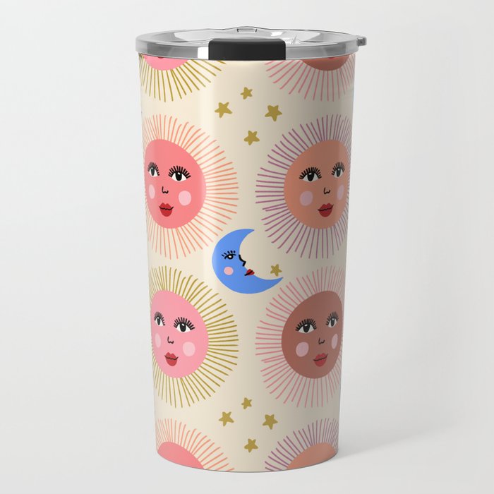Retro Sun and Moon  Travel Mug Gallery Image 1