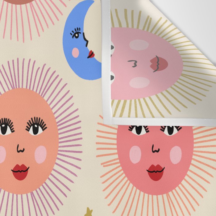 Retro Sun and Moon  Wall Tapestry Gallery Image 3