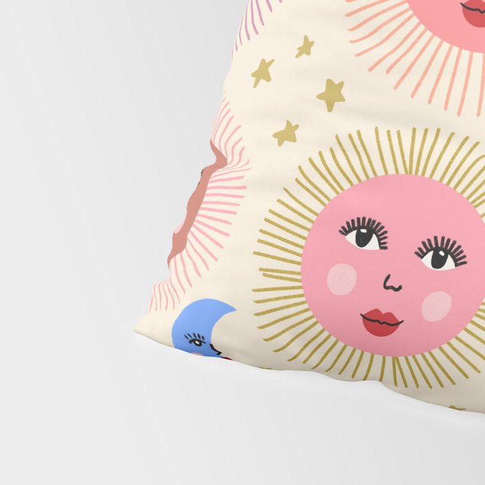 Retro Sun and Moon  Pillow Sham Gallery Image 4