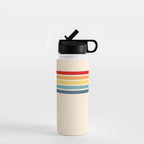 Takaakira - Classic Rainbow Retro Stripes Water Bottle Gallery Image 1