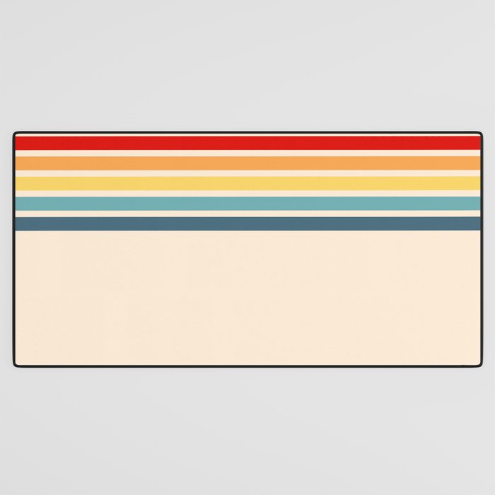 Takaakira - Classic Rainbow Retro Stripes Desk Mat Gallery Image 3