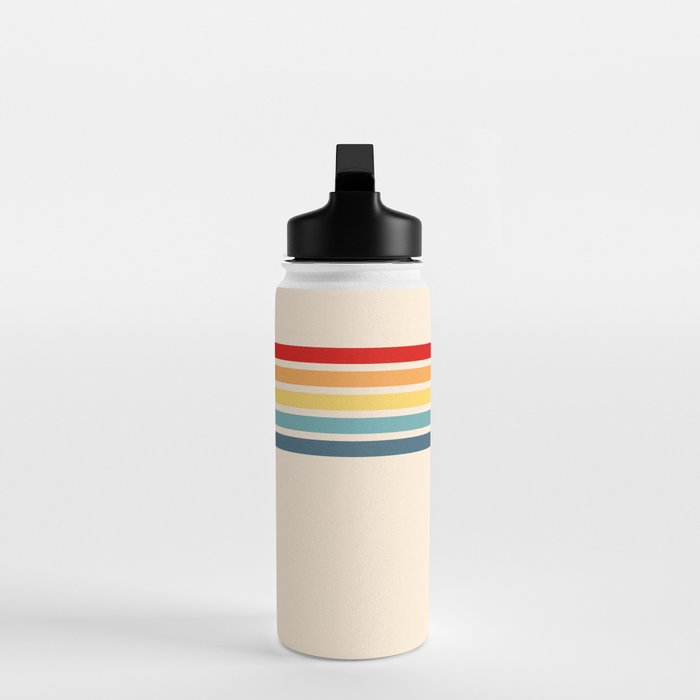 Takaakira - Classic Rainbow Retro Stripes Water Bottle Gallery Image 3