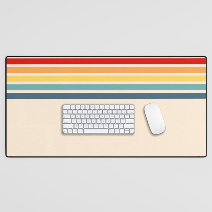 Takaakira - Classic Rainbow Retro Stripes Desk Mat Gallery Image 1