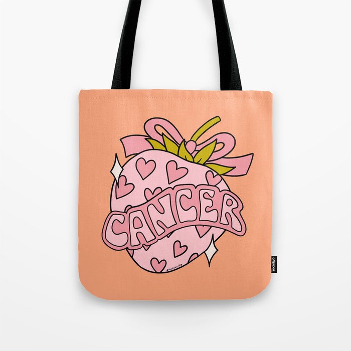 Cancer Zodiac Strawberry Tote Bag Gallery Image 1