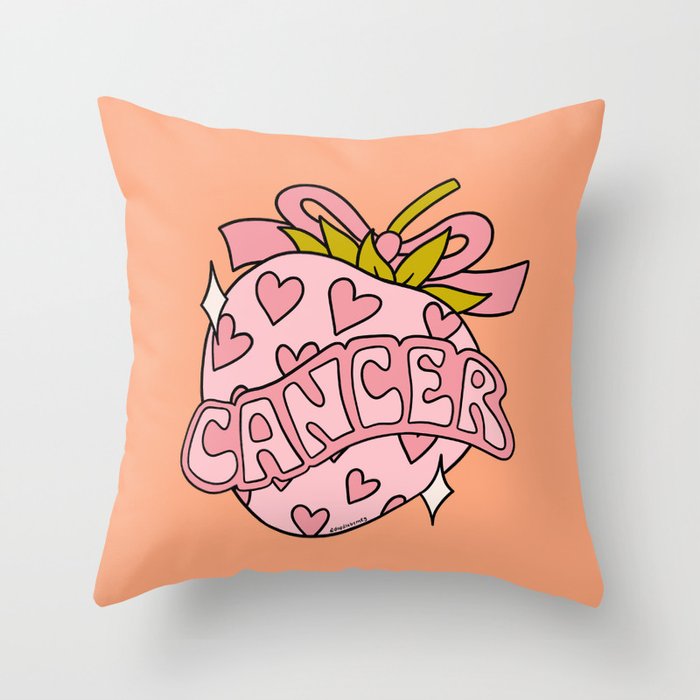 Cancer Zodiac Strawberry Throw Pillow Gallery Image 6
