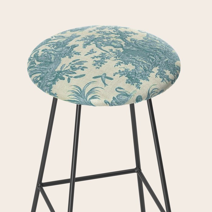 Antique 19th Century French Chateau Toile de Jouy Stool Gallery Image 2