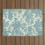 Antique 19th Century French Chateau Toile de Jouy Outdoor Rug Gallery Image 1