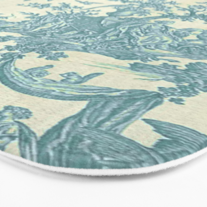 Antique 19th Century French Chateau Toile de Jouy Bath Mat Gallery Image 3