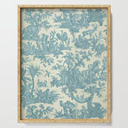 Antique 19th Century French Chateau Toile de Jouy Serving Tray Gallery Image 1