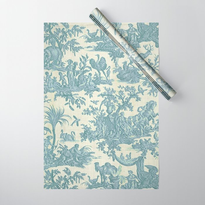 Antique 19th Century French Chateau Toile de Jouy Wrapping Paper Gallery Image 1