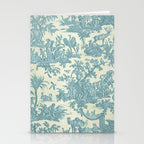 Antique 19th Century French Chateau Toile de Jouy Stationery Card Gallery Image 2