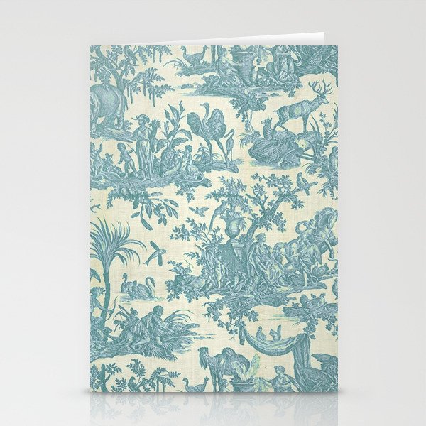 Antique 19th Century French Chateau Toile de Jouy Stationery Card Gallery Image 2
