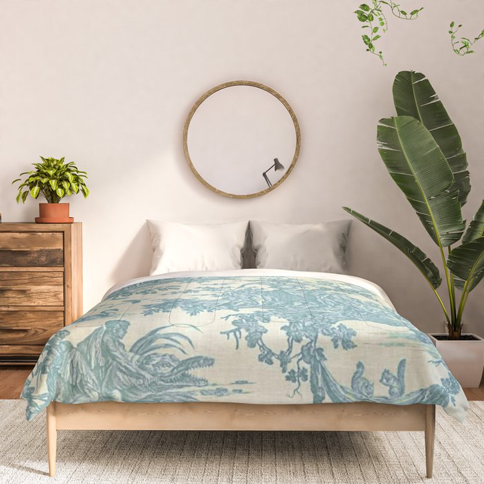 Antique 19th Century French Chateau Toile de Jouy Comforter Gallery Image 3