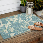 Antique 19th Century French Chateau Toile de Jouy Outdoor Rug Gallery Image 2