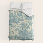 Antique 19th Century French Chateau Toile de Jouy Duvet Cover Gallery Image 6