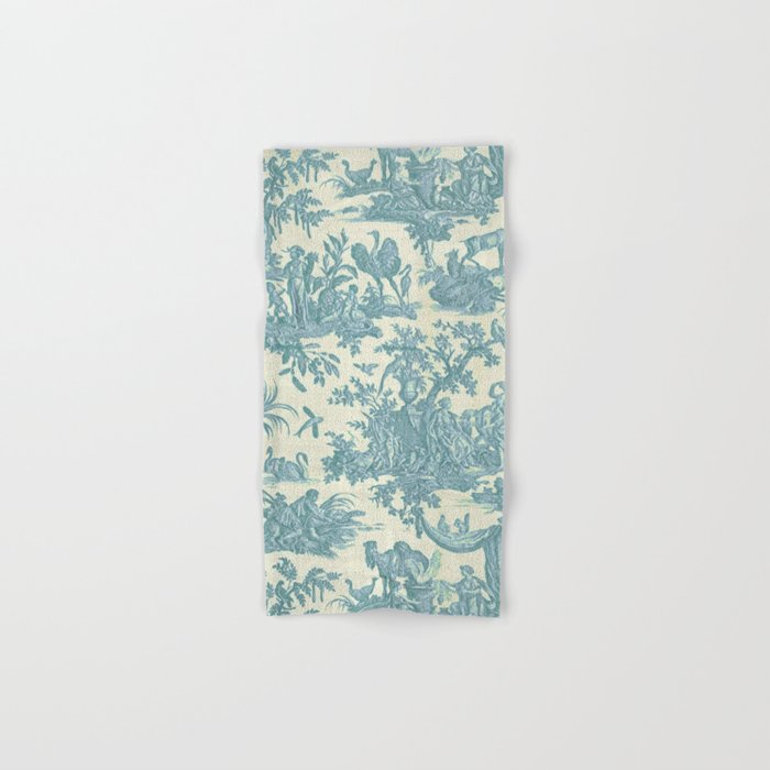 Antique 19th Century French Chateau Toile de Jouy Bath Towel Gallery Image 1