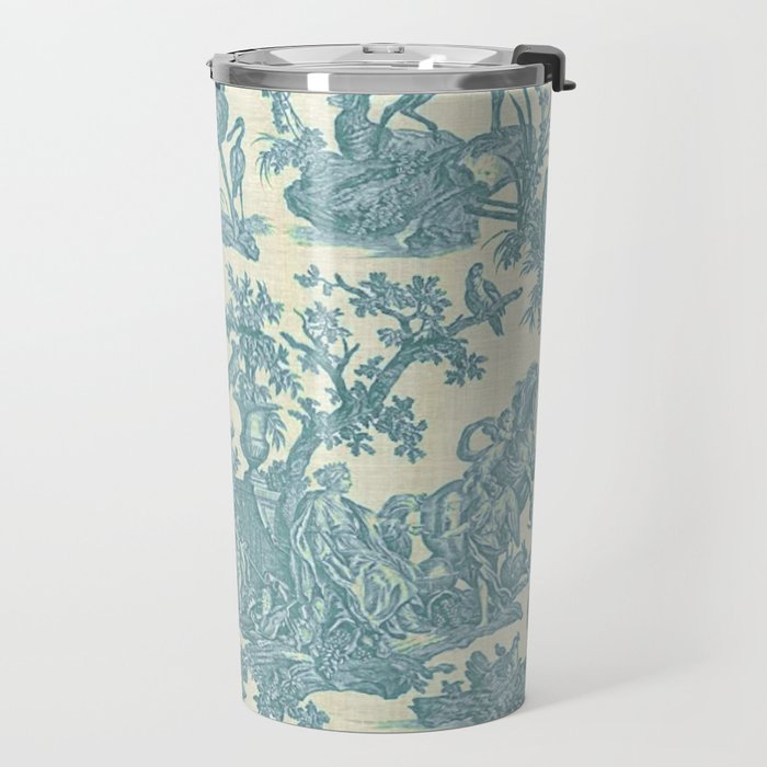 Antique 19th Century French Chateau Toile de Jouy Travel Mug Gallery Image 2